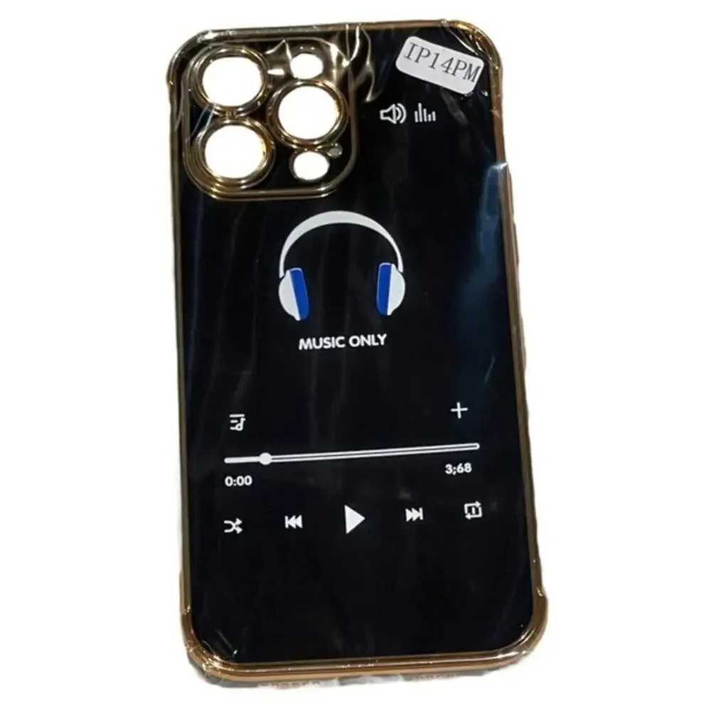 iPhone 14‎ Pro Max phone case Flexible Protection Black Gold